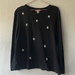 Banana republic floral embellished tee